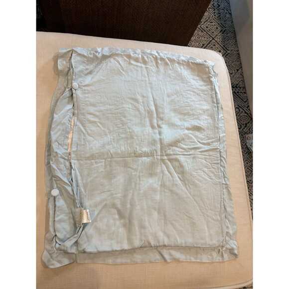 Pottery Barn Washed Velvet Greenish Satin Trim Bedspread & Sham King - Picture 9 of 10